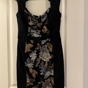 Black dress with beaded sequin